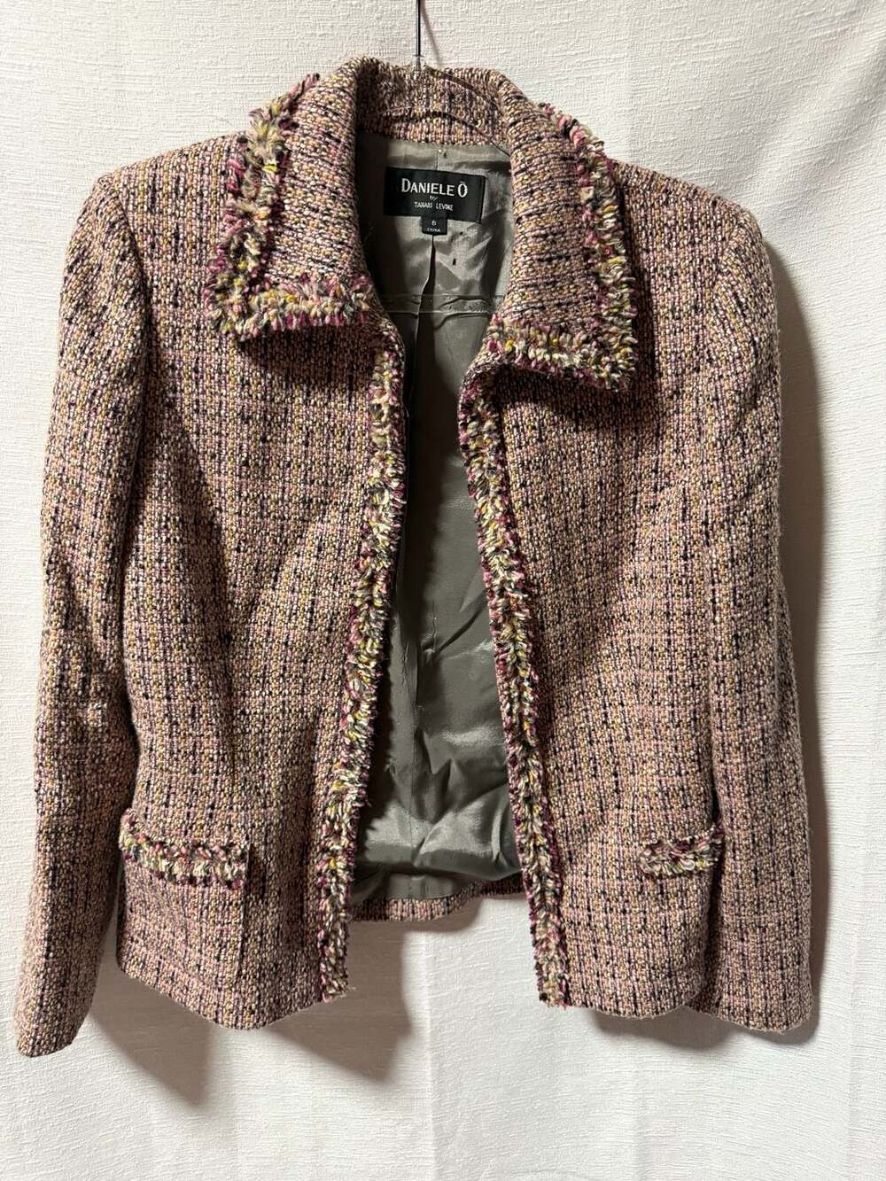 Daniele O by Tahari Levine Multi-Color Tweed Blazer Jacket Size 8